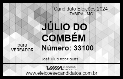 Candidato JÚLIO DO COMBÉM 2024 - ITABIRA - Eleições