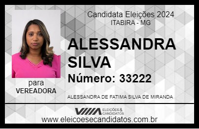 Candidato ALESSANDRA SILVA 2024 - ITABIRA - Eleições