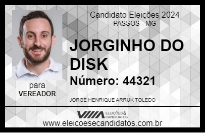 Candidato JORGINHO DO DISK 2024 - PASSOS - Eleições