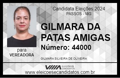 Candidato GILMARA DA PATAS AMIGAS 2024 - PASSOS - Eleições