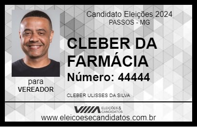 Candidato CLEBER DA FARMÁCIA 2024 - PASSOS - Eleições