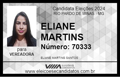 Candidato ELIANE MARTINS 2024 - RIO PARDO DE MINAS - Eleições