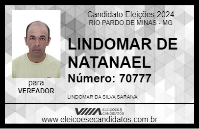 Candidato LINDOMAR DE NATANAEL 2024 - RIO PARDO DE MINAS - Eleições