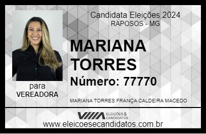 Candidato MARIANA TORRES 2024 - RAPOSOS - Eleições