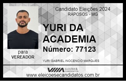 Candidato YURI DA ACADEMIA 2024 - RAPOSOS - Eleições