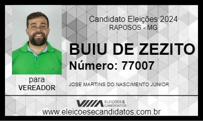 Candidato BUIU DE ZEZITO 2024 - RAPOSOS - Eleições