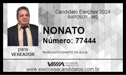 Candidato NONATO DAS CORRIDAS 2024 - RAPOSOS - Eleições