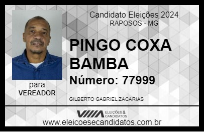 Candidato PINGO COXA BAMBA 2024 - RAPOSOS - Eleições