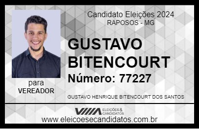 Candidato GUSTAVO BITENCOURT 2024 - RAPOSOS - Eleições