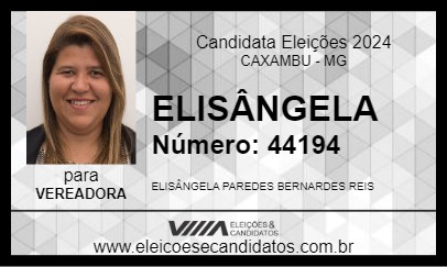 Candidato ELISÂNGELA 2024 - CAXAMBU - Eleições