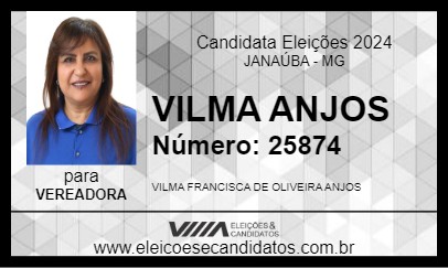 Candidato VILMA ANJOS 2024 - JANAÚBA - Eleições