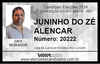 Candidato JUNINHO DO ZÉ ALENCAR 2024 - CONCEIÇÃO DO RIO VERDE - Eleições