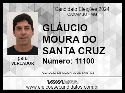 Candidato GLÁUCIO MOURA DO SANTA CRUZ 2024 - CAXAMBU - Eleições