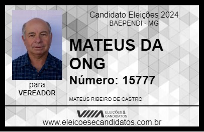 Candidato MATEUS DA ONG 2024 - BAEPENDI - Eleições