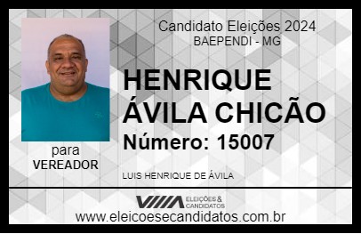 Candidato HENRIQUE ÁVILA CHICÃO 2024 - BAEPENDI - Eleições