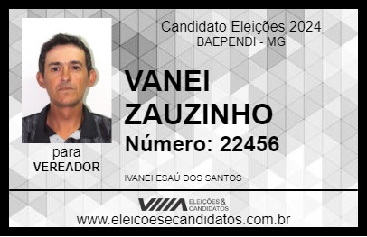 Candidato VANEI ZAUZINHO 2024 - BAEPENDI - Eleições