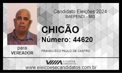 Candidato CHICÃO 2024 - BAEPENDI - Eleições