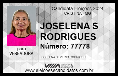 Candidato JOSELENA S RODRIGUES 2024 - CRISTINA - Eleições