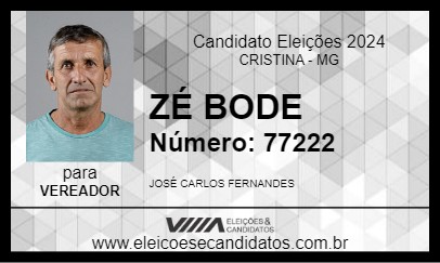 Candidato ZÉ BODE 2024 - CRISTINA - Eleições