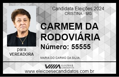 Candidato CARMEM DA RODOVIÁRIA 2024 - CRISTINA - Eleições