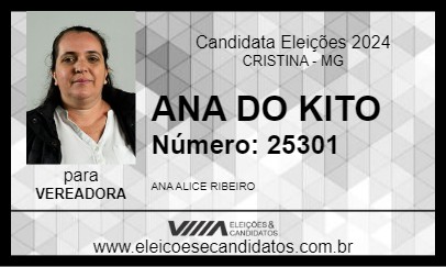 Candidato ANA DO KITO 2024 - CRISTINA - Eleições