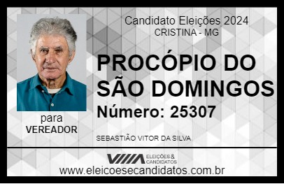 Candidato PROCÓPIO DO SÃO DOMINGOS 2024 - CRISTINA - Eleições