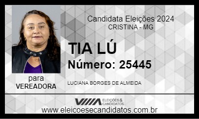 Candidato TIA LÚ 2024 - CRISTINA - Eleições