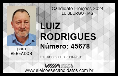 Candidato LUIZ RODRIGUES 2024 - LUISBURGO - Eleições