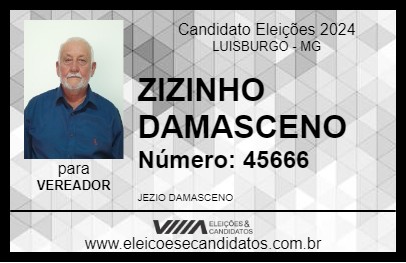 Candidato ZIZINHO DAMASCENO 2024 - LUISBURGO - Eleições