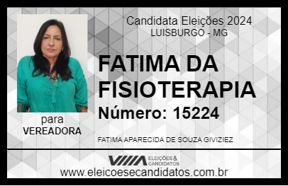 Candidato FATIMA DA FISIOTERAPIA 2024 - LUISBURGO - Eleições