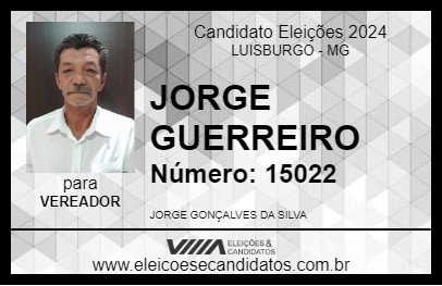 Candidato JORGE GUERREIRO 2024 - LUISBURGO - Eleições