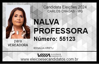 Candidato NALVA PROFESSORA 2024 - CARLOS CHAGAS - Eleições