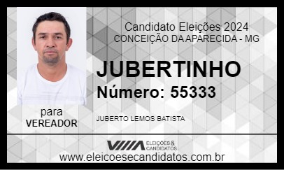 Candidato JUBERTINHO 2024 - CONCEIÇÃO DA APARECIDA - Eleições