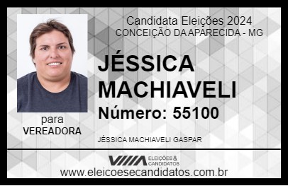 Candidato JÉSSICA MACHIAVELI 2024 - CONCEIÇÃO DA APARECIDA - Eleições