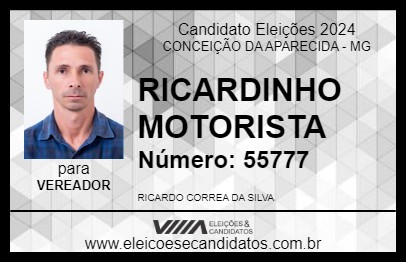 Candidato RICARDINHO MOTORISTA 2024 - CONCEIÇÃO DA APARECIDA - Eleições