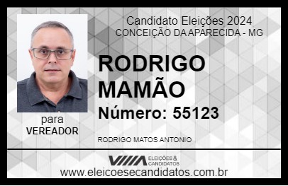 Candidato RODRIGO MAMÃO 2024 - CONCEIÇÃO DA APARECIDA - Eleições