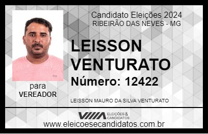 Candidato LEISSON VENTURATO 2024 - RIBEIRÃO DAS NEVES - Eleições