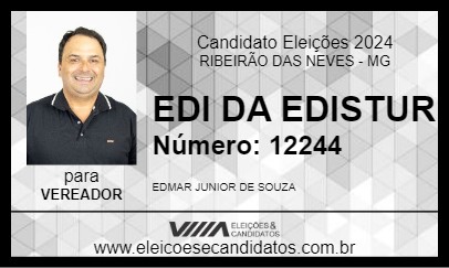 Candidato EDI DA EDISTUR 2024 - RIBEIRÃO DAS NEVES - Eleições