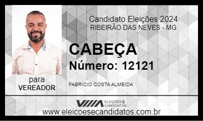 Candidato FABRICIO CABEÇA 2024 - RIBEIRÃO DAS NEVES - Eleições