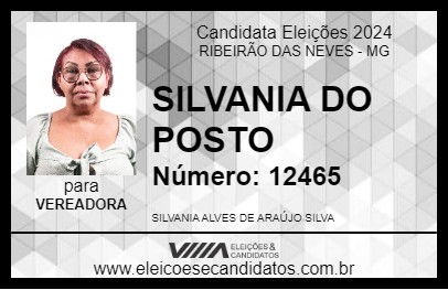 Candidato SILVANIA DO POSTO 2024 - RIBEIRÃO DAS NEVES - Eleições