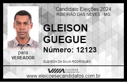 Candidato GLEISON GUEGUE 2024 - RIBEIRÃO DAS NEVES - Eleições