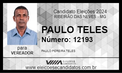 Candidato PAULO TELES 2024 - RIBEIRÃO DAS NEVES - Eleições