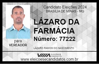 Candidato LÁZARO DA FARMÁCIA 2024 - BRASÍLIA DE MINAS - Eleições