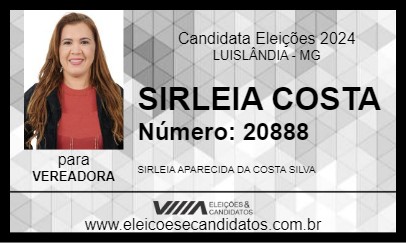 Candidato SIRLEIA COSTA 2024 - LUISLÂNDIA - Eleições