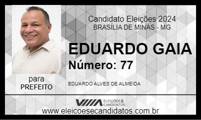 Candidato EDUARDO GAIA 2024 - BRASÍLIA DE MINAS - Eleições