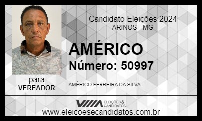 Candidato AMÉRICO 2024 - ARINOS - Eleições