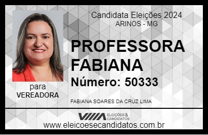 Candidato PROFESSORA FABIANA 2024 - ARINOS - Eleições