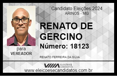 Candidato RENATO DE GERCINO 2024 - ARINOS - Eleições