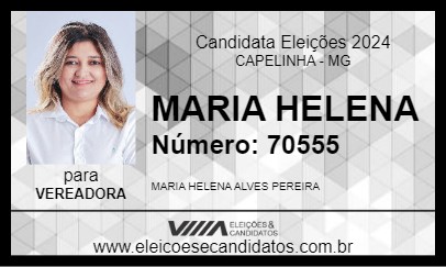 Candidato MARIA HELENA 2024 - CAPELINHA - Eleições