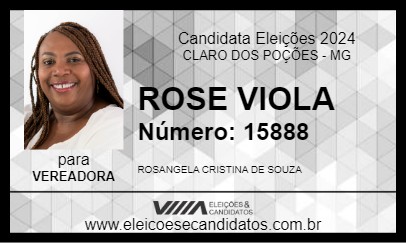 Candidato ROSE VIOLA 2024 - CLARO DOS POÇÕES - Eleições